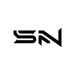 SN monogram logo design letter text name symbol monochrome logotype alphabet character simple logo