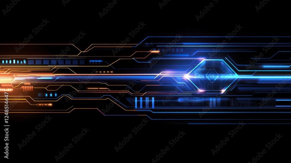 Aufkleber abstract futuristic technology network interface design