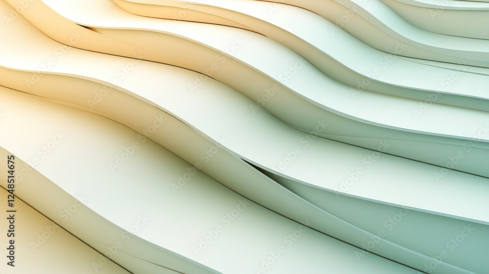 Aufkleber Abstract Wave Pattern Design in Soft Hues