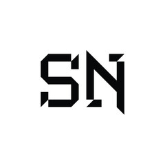 SN monogram logo design letter text name symbol monochrome logotype alphabet character simple logo