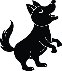 Happy Baby Dog Singing Silhouette Illustration