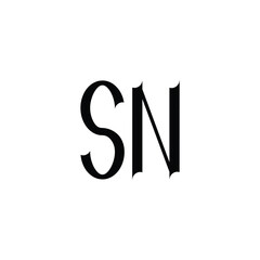 SN monogram logo design letter text name symbol monochrome logotype alphabet character simple logo