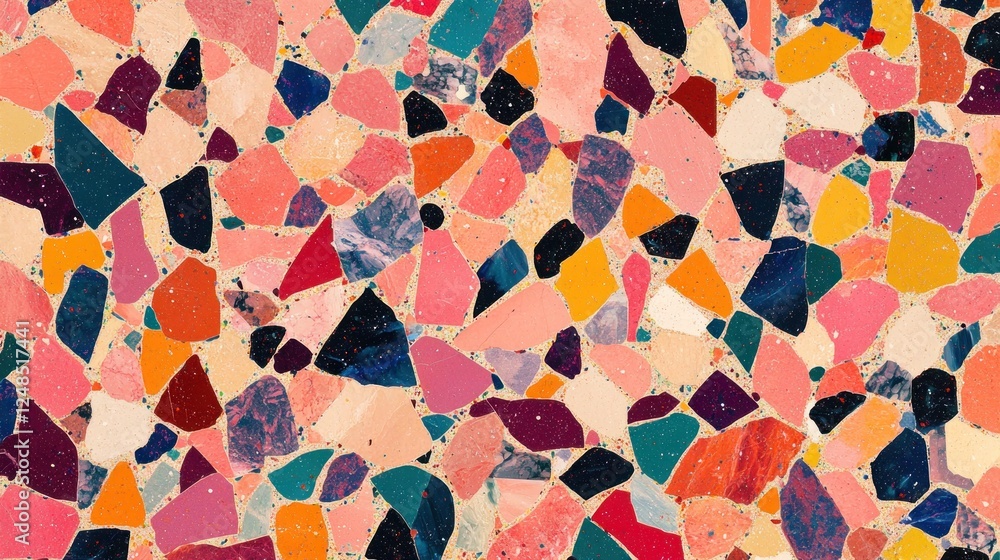 Poster colorful irregular stone mosaic pattern design
