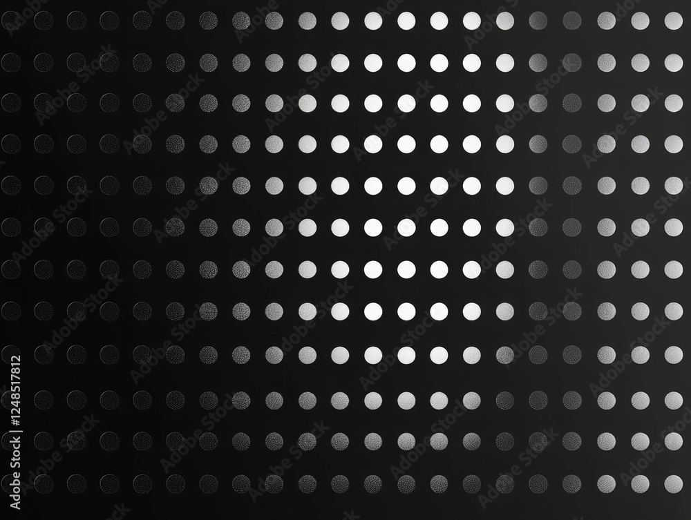 Poster seamless pattern of white dots on black textured background creates modern and minimalist design. re