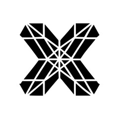 unique design of letter X logo