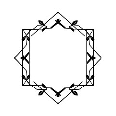 Art Deco Geometrical Border with foliage.