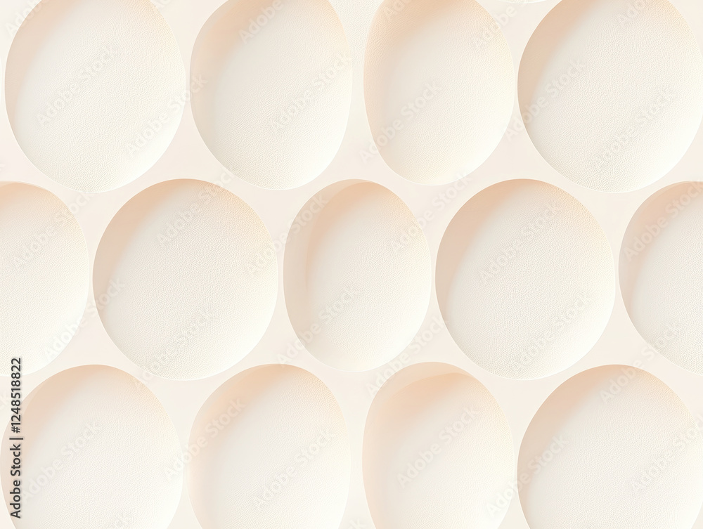 Poster seamless pattern of cream colored circular textures creating soft, minimalist background. design fea