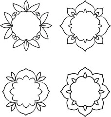 Detailed Botanical Frame Pack – Artistic Line Drawings