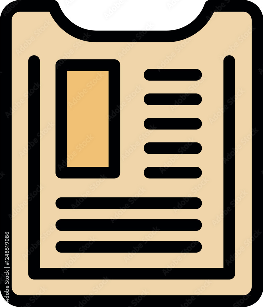 Poster simple icon of an id card displaying personal data, including a photograph and several lines of text