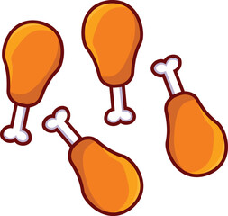 Fried Chicken Cartoon logo design 