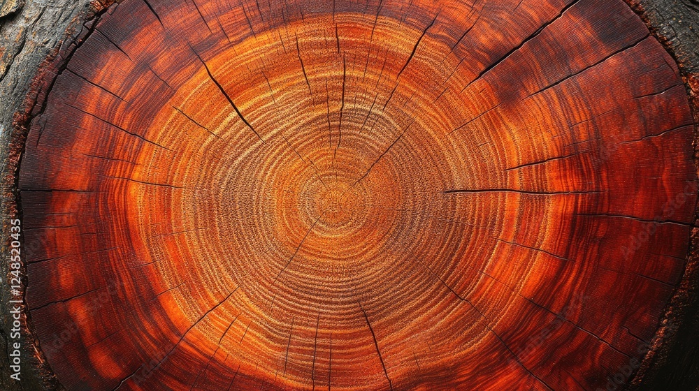 Poster a cross section of a richly colored tree trunk