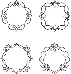 Elegant Floral Borders – Decorative Frame Line Art Collection