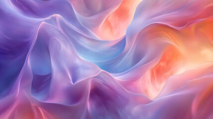 Fototapeta premium Flowing, curving colors in gentle swirls of soft pinks and blues, evoking tranquility.
