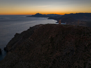 Faro Punta de la Polacra situado en N&iacute;jar, provincia de Almer&iacute;a, Andaluc&iacute;a, Espa&ntilde;a