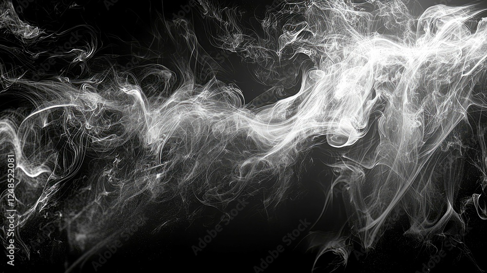 Poster abstract smoke and fog: a study in grayscale textures and dynamic movement