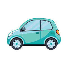 green car isolated on white background