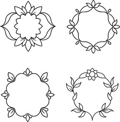 Handcrafted Floral Frame Collection – Line Art Aesthetics
