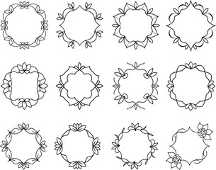 Creative Floral Border Frames – Elegant Decorative Line Art