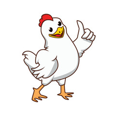 Cartoon Illustration of Chicken giving thumbs up