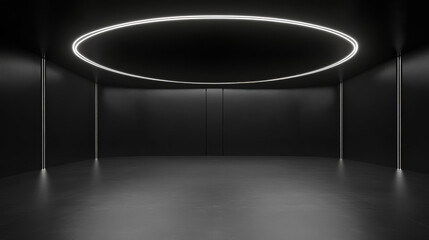 360 degree full panorama environment map of black technology lights background abstract 3d render illustration hdri hdr vr virtual reality