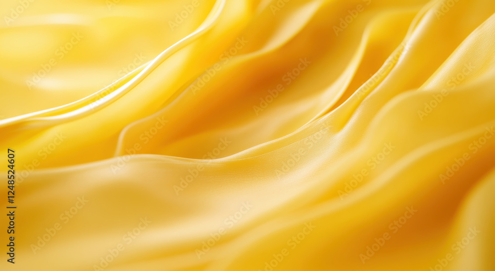 Poster the image captures a close-up view of soft yellow fabric with modern, fluid waves that create a sens