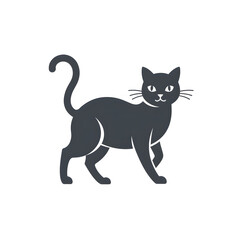 Obraz premium Black Cat Silhouette Walking Sideways