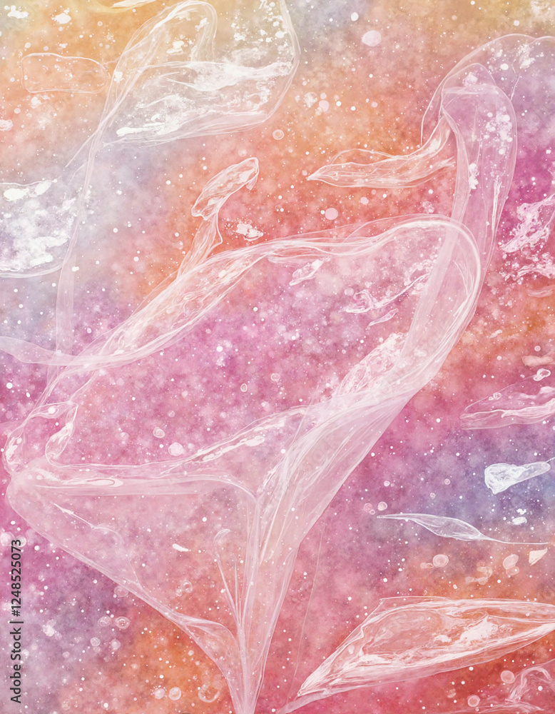 Aufkleber abstract fluid shapes on colorful gradient background