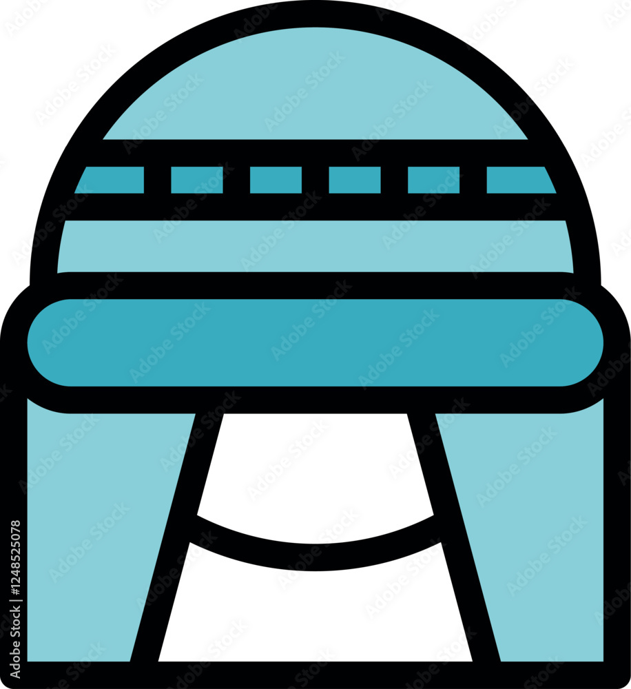 Poster observatory dome with viewing slit enabling observation of celestial objects, symbolizing scientific