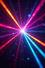 Naklejka premium Shimmering colored laser beams crisscross, forming energetic disco setting , shine, background, dance