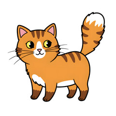 Obraz premium Cute Orange Tabby Cartoon Cat Standing