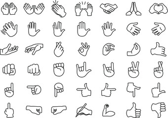 Hand Gesture Icons Collection.