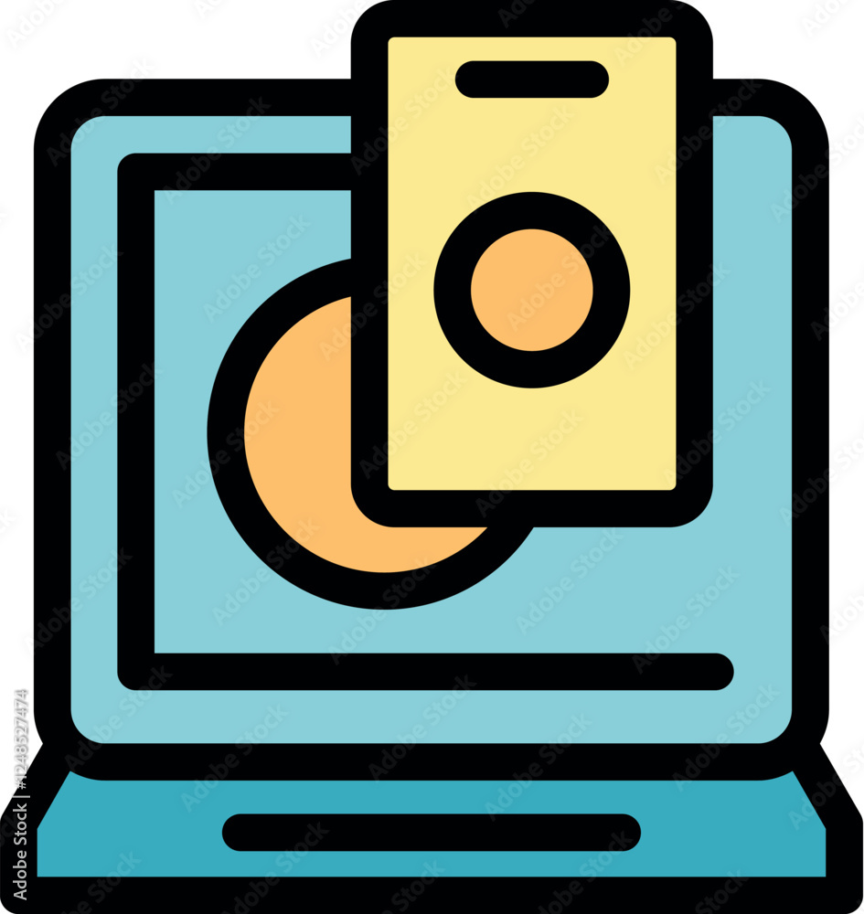 Poster securely processing online payments using laptop and credit card, ensuring safe and efficient transa