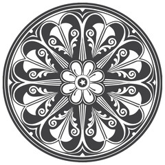 Radiating circular motifs of mandala vector design and illustration