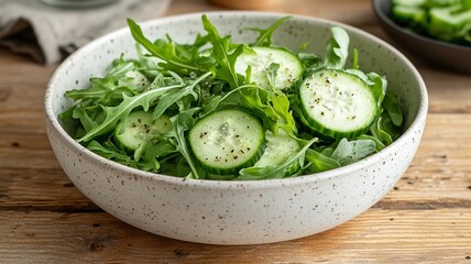 Obraz premium Arugula with Fresh Green Cucumbers
