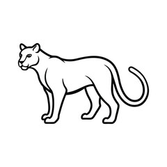 leopard line art vector illustration