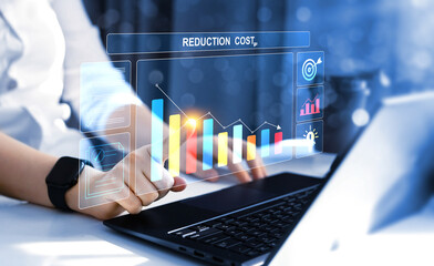 Cost reduction management and Maximize profits concept. Reducing business expenses to increase...