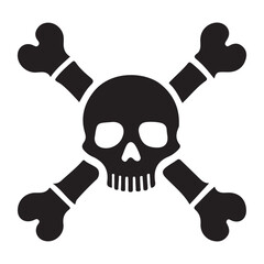Skull and Crossbones Danger Poison Death Silhouette Illustration Graphic