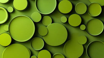 abstract green modern design round shapes 3d render illustration
