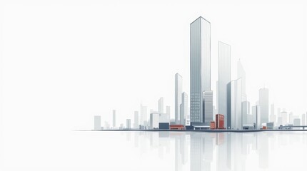 Fototapeta premium Modern Skyscraper Architectural Illustration