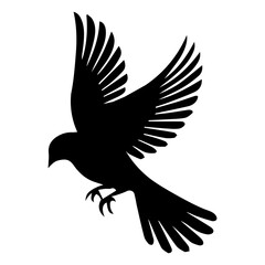 Vector illustration. Silhouette of a bird on a white background. Printable template.