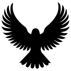 Vector illustration. Silhouette of a bird on a white background. Printable template.