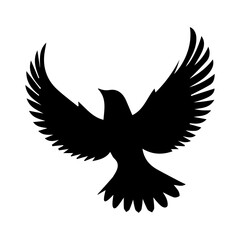 Vector illustration. Silhouette of a bird on a white background. Printable template.