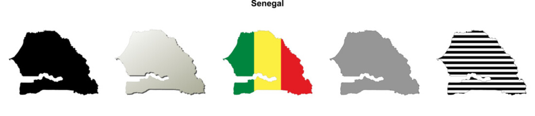 Senegal outline map set