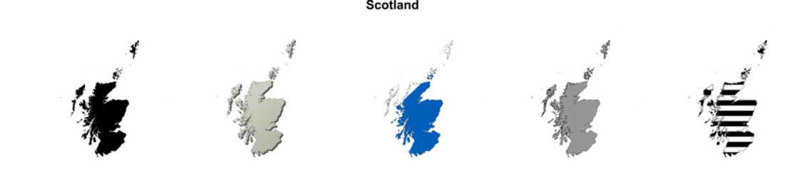 Scotland outline map set