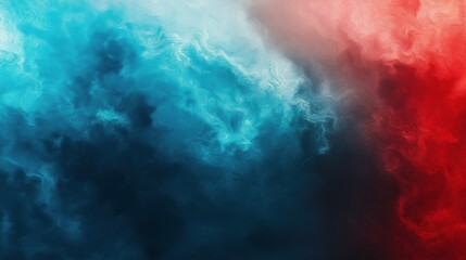 Fototapeta premium Dynamic red-to-cyan abstract gradient with fluid textures and depth