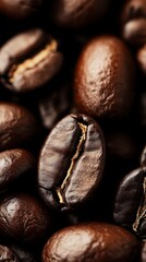 Close-up View of Exquisitely Roasted Coffee Beans