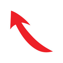 Red Arrow icon Pointing Upwards vector illustration.

