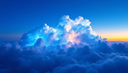 Stunning Aerial Sunset Cloudscape Above Ocean