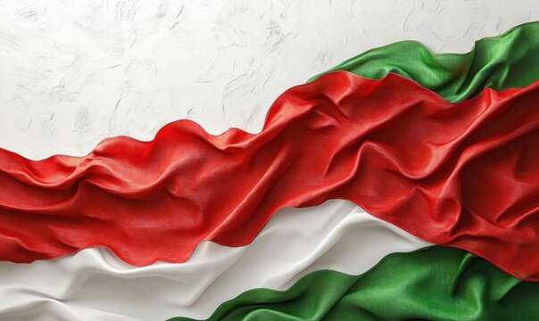 Draped Indonesian flag on textured background, suitable for patriotic celebrations or national day commemorations