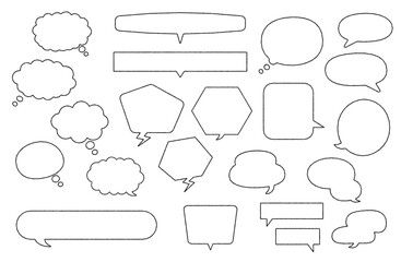 Obraz premium クレヨン風の手描きの吹き出しセット